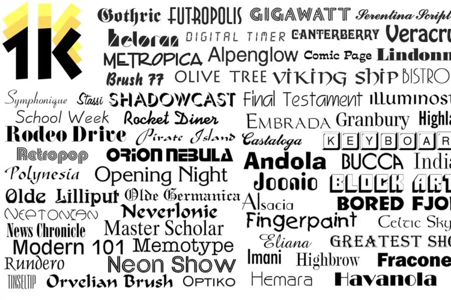 1000 Open Type Fonts - Image 2